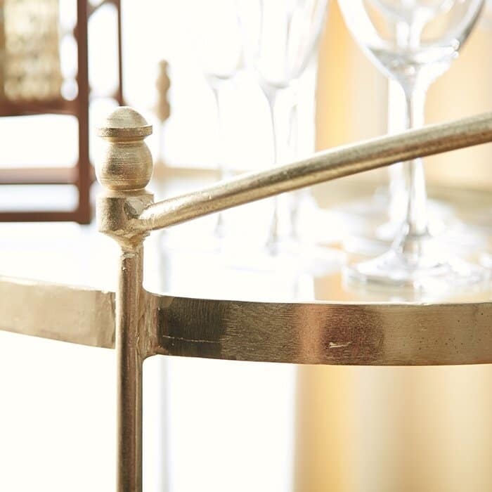 Clear Hand Brushed Oval Trolley