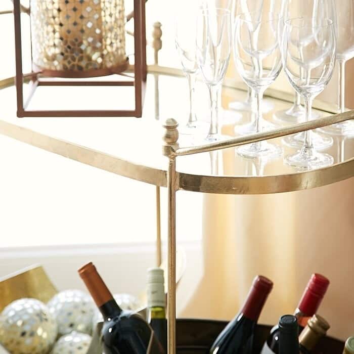 Clear Hand Brushed Oval Trolley