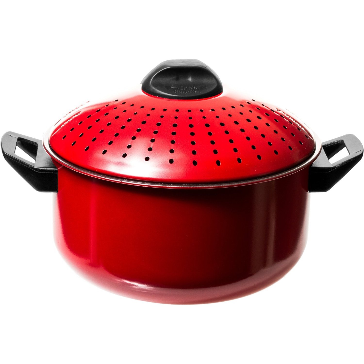 Quality Red Pasta Pot with Strainer Lid (2 Piece Set) Overstock