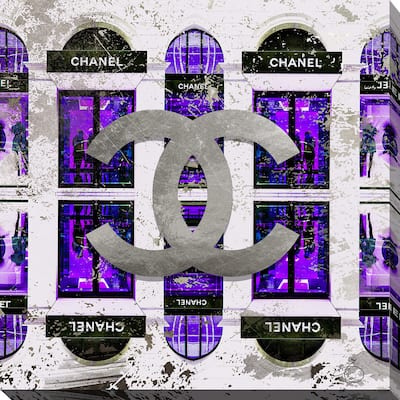 BY Jodi 'Shop Chanel in purple' Giclee Print Canvas Wall Art