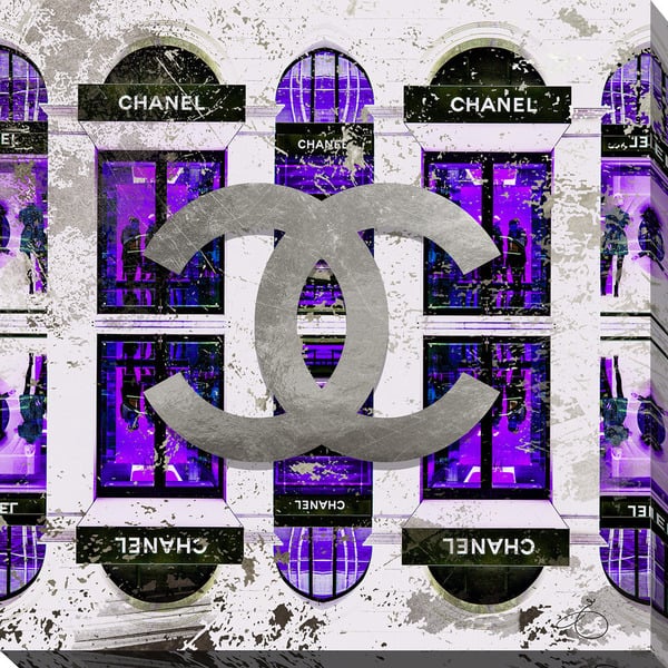 BY Jodi 'Shop Chanel in purple' Giclee Print Canvas Wall Art - On