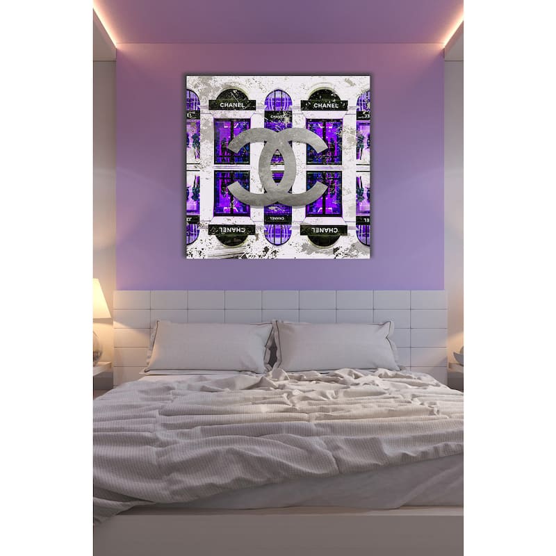 BY Jodi 'Shop Chanel in purple' Giclee Print Canvas Wall Art