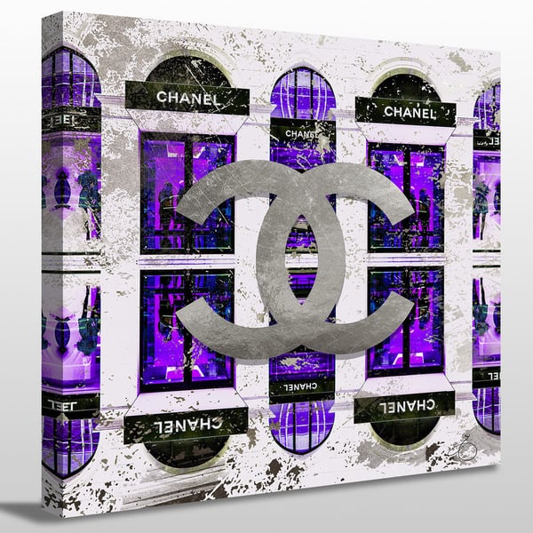 BY Jodi 'Shop Chanel in purple' Giclee Print Canvas Wall Art - On