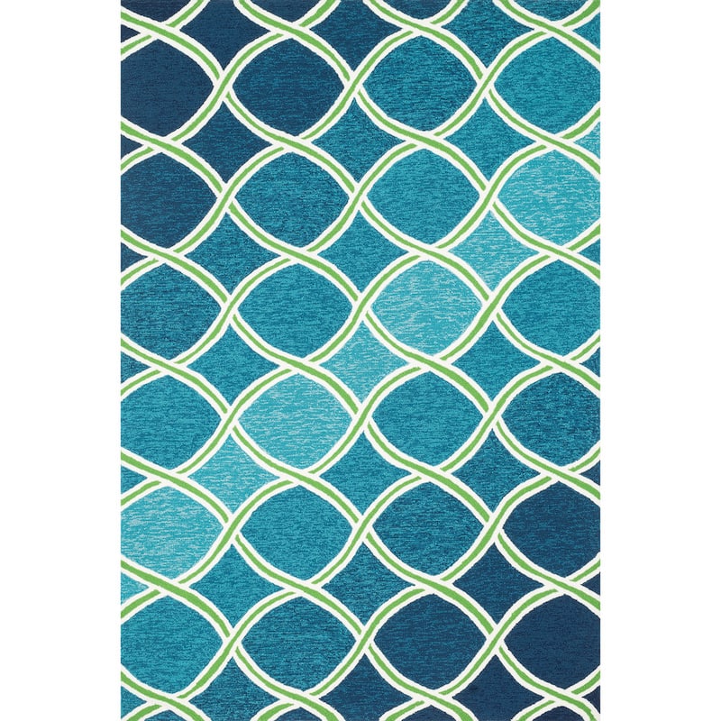 Alexander Home Capri Modern Trellis Hand-hooked Indoor/ Outdoor Rug