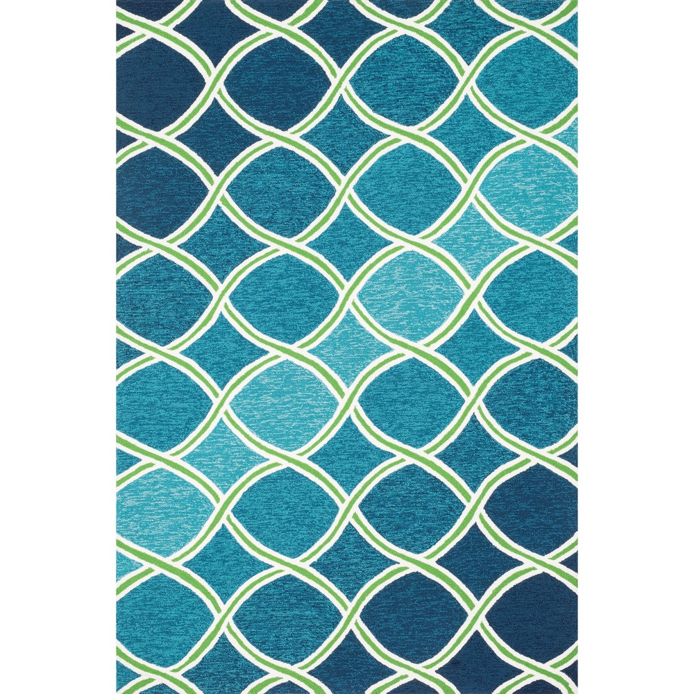Alexander Home Capri Modern Trellis Hand-hooked Indoor/ Outdoor Rug