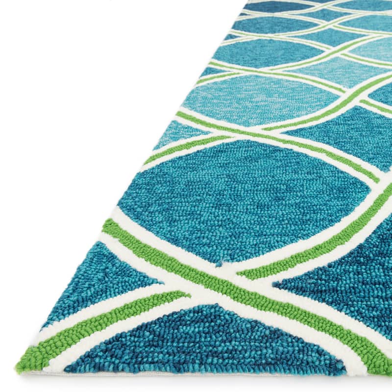Alexander Home Capri Modern Trellis Hand-hooked Indoor/ Outdoor Rug