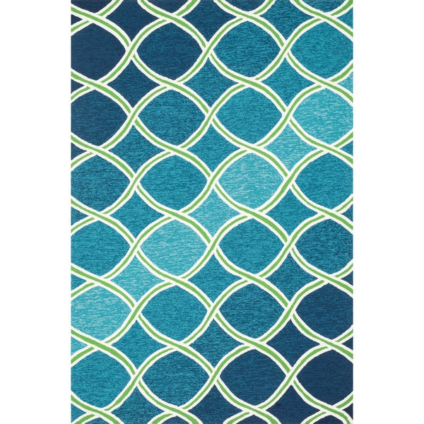 Hand-hooked Indoor/ Outdoor Capri Trellis Rug - 5' x 7'6"
