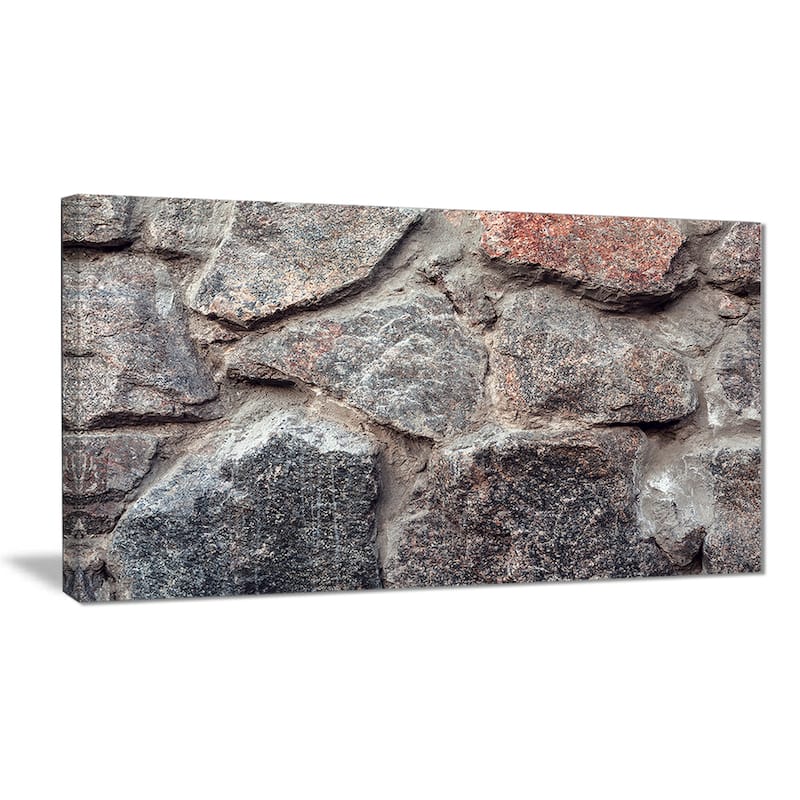 Designart "Natural Granite Stone Texture" Landscape Photo Canvas Print - Brown