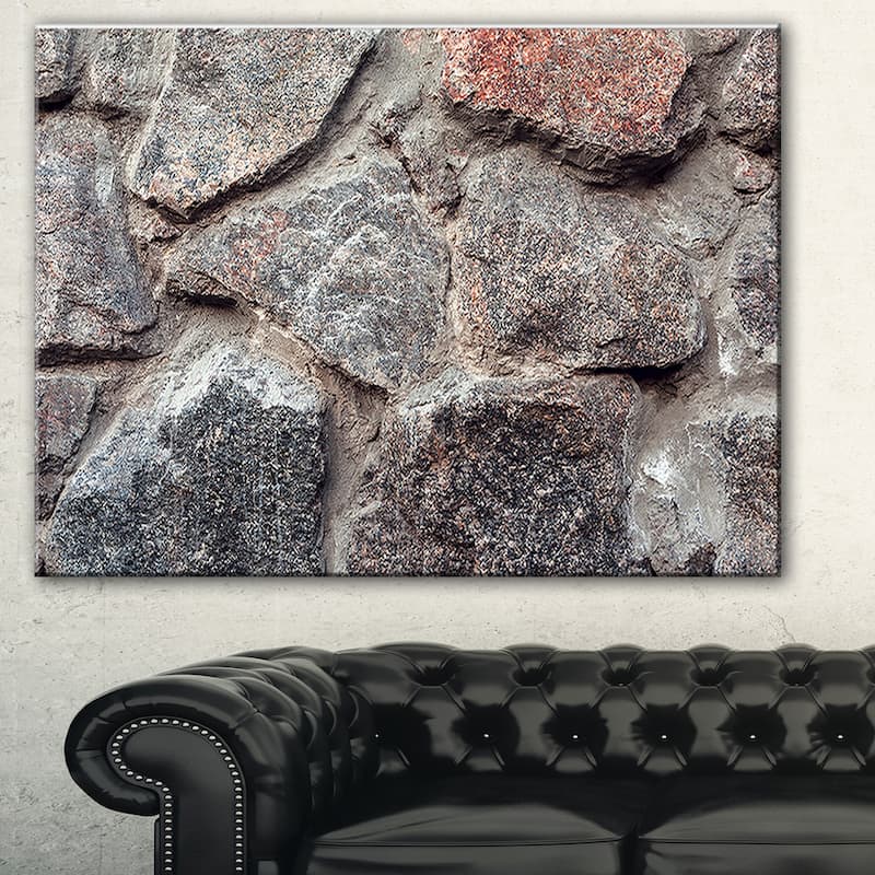 Designart "Natural Granite Stone Texture" Landscape Photo Canvas Print - Brown