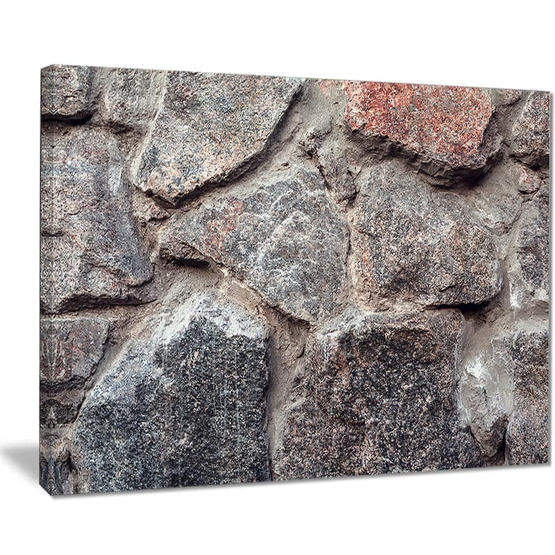 Designart "Natural Granite Stone Texture" Landscape Photo Canvas Print - Brown