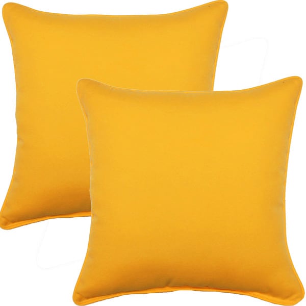 Shop Fresco Yellow 17-inch Corded Throw Pillows (Set of 2) - On Sale ...