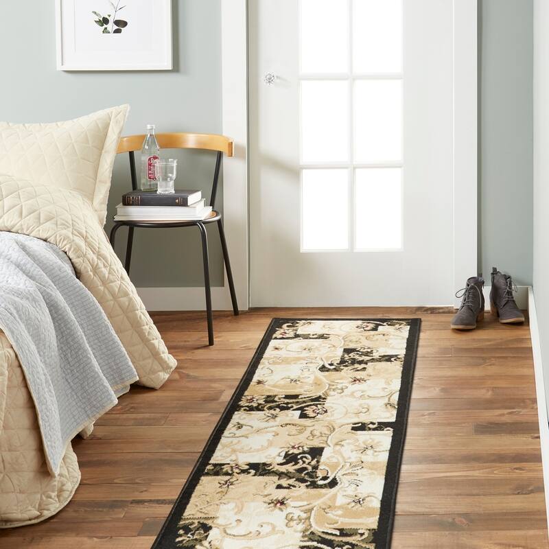 Home Dynamix Optimum Byron Contemporary Geometric Area Rug - 1'9"x7'2" - Black - Rectangle