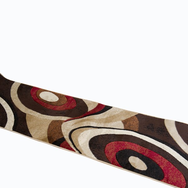 Home Dynamix Tribeca Collection Brown / Red Polypropylene Machine Made Area Rug