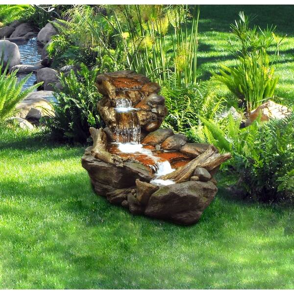 Alpine Corporation 3 Tier Rainforest Rock Outdoor Fountain 3 Tier Rainforest Rock Outdoor Fountain