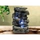preview thumbnail 13 of 13, Alpine Corporation 13" Tall Indoor 4-Tier Cascading Tabletop Fountain with LED Lights, Gray Multi - Tabletop - Glass