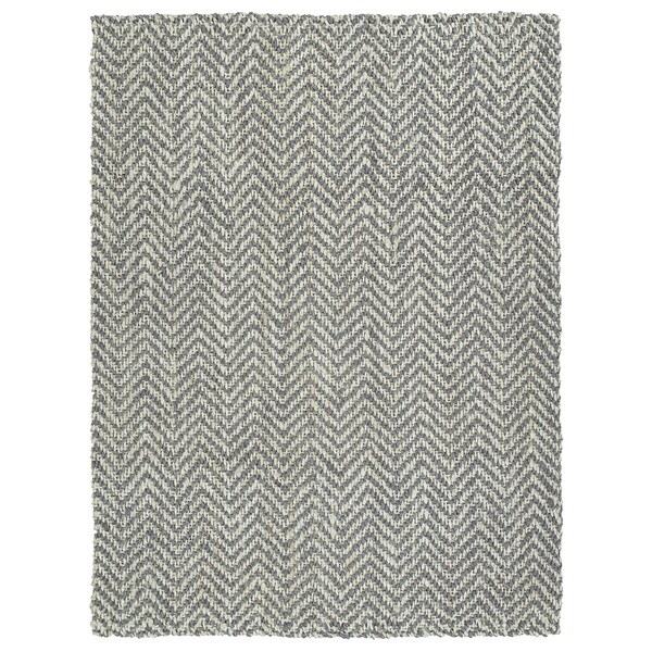 Handmade Jute Eastbay Grey and Ivory Chevron Rug (5'0 x 7'6") - 5' x 7'6". Opens flyout.