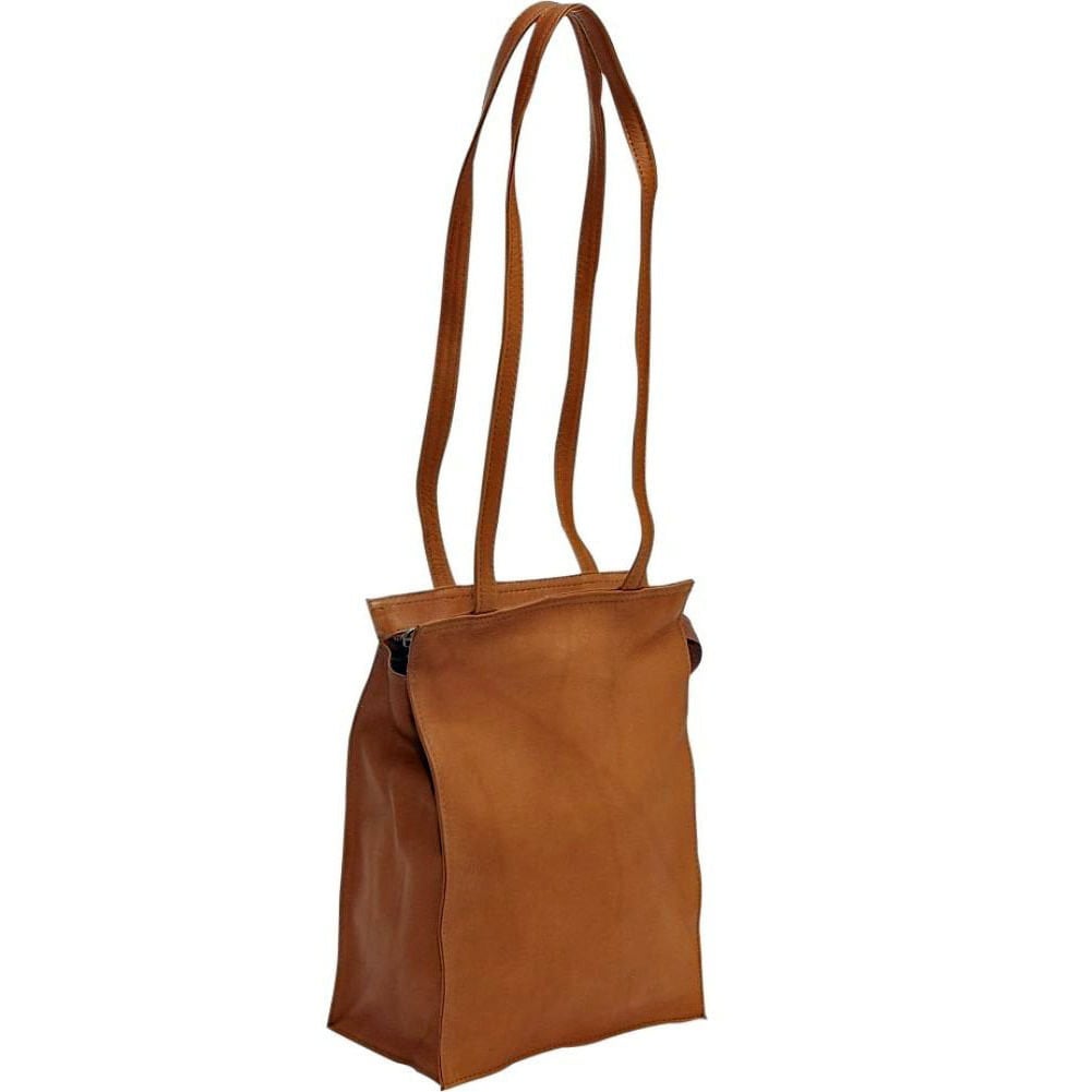 zip top tote leather