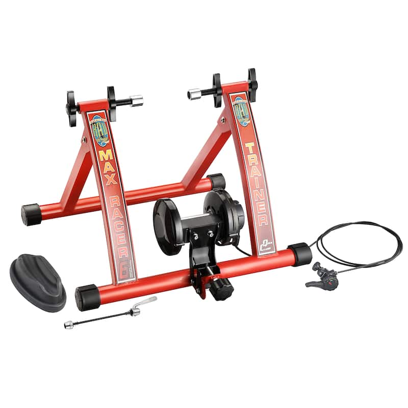 Bike Trainer Stand - Max Racer Indoor Bicycle Trainer with Riser Block ...