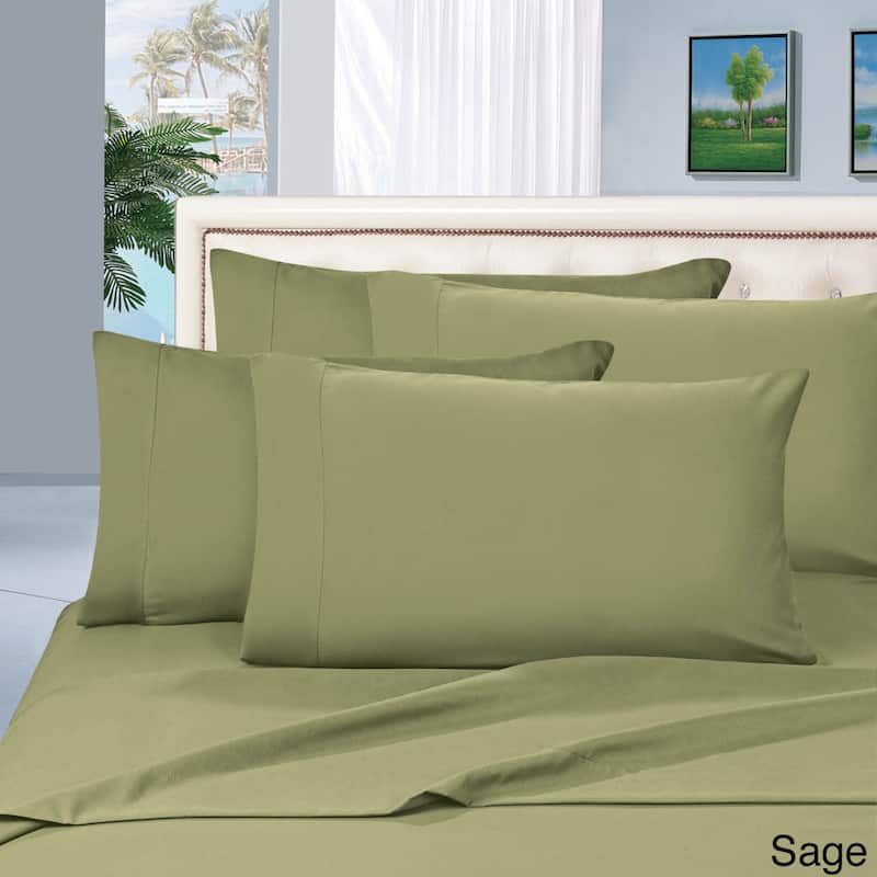 Elegant Comfort Luxury 6-piece Wrinkle Resistant Silky Soft Bed Sheet Set - Queen - Sage