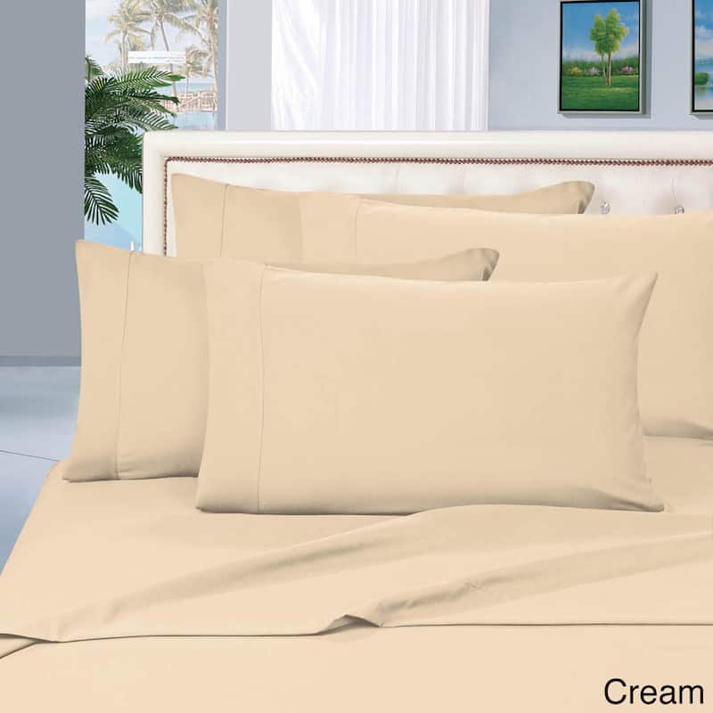 Elegant Comfort Luxury 6-piece Wrinkle Resistant Silky Soft Bed Sheet Set - Twin - Cream
