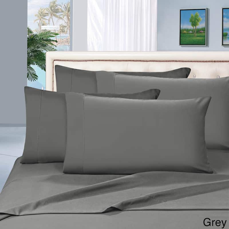 Elegant Comfort Luxury 6-piece Wrinkle Resistant Silky Soft Bed Sheet Set - King - Grey