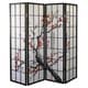 preview thumbnail 2 of 8, Roundhill Furniture Japanese 4-Panel Screen Room Divider, Plum Blossom