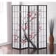 preview thumbnail 1 of 8, Roundhill Furniture Japanese 4-Panel Screen Room Divider, Plum Blossom