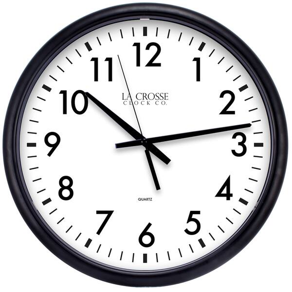 Equity by La Crosse 4042634INT 13.5" Black Quartz Wall Clock Bed