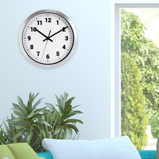 La Crosse Clock 404-2626 10 in Silver Metal Clock