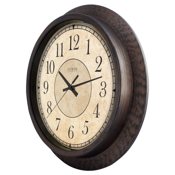 La Crosse Quarz-Wanduhr Im Taschenuhr-Design – 22,9 Cm, Salbeigrün Mit Metallischen Akzenten