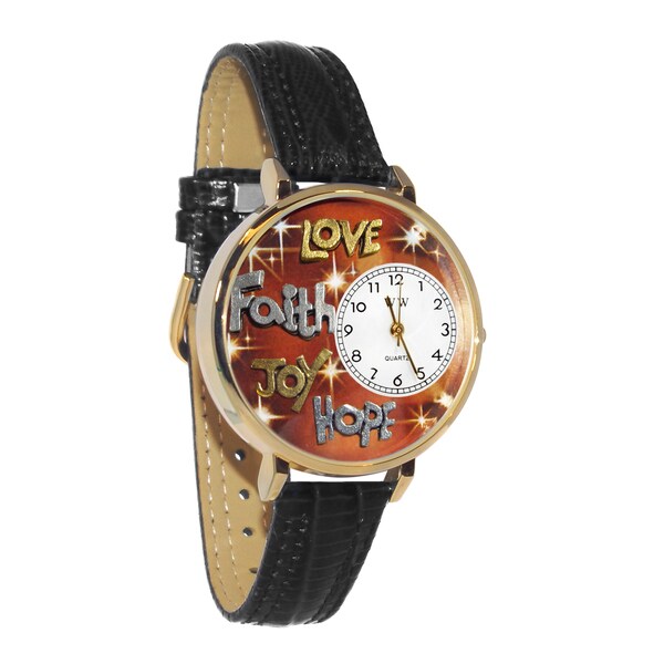 Faith Love Hope Joy Watch in Gold