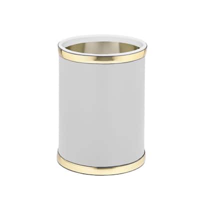 Kraftware Sophisticates with Polished Gold 10.75-inch Round Waste Basket