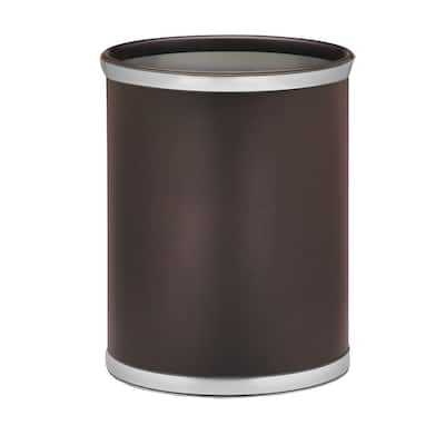 Kraftware Sophisticates with Brushed Chrome 14-inch Oval Waste Basket