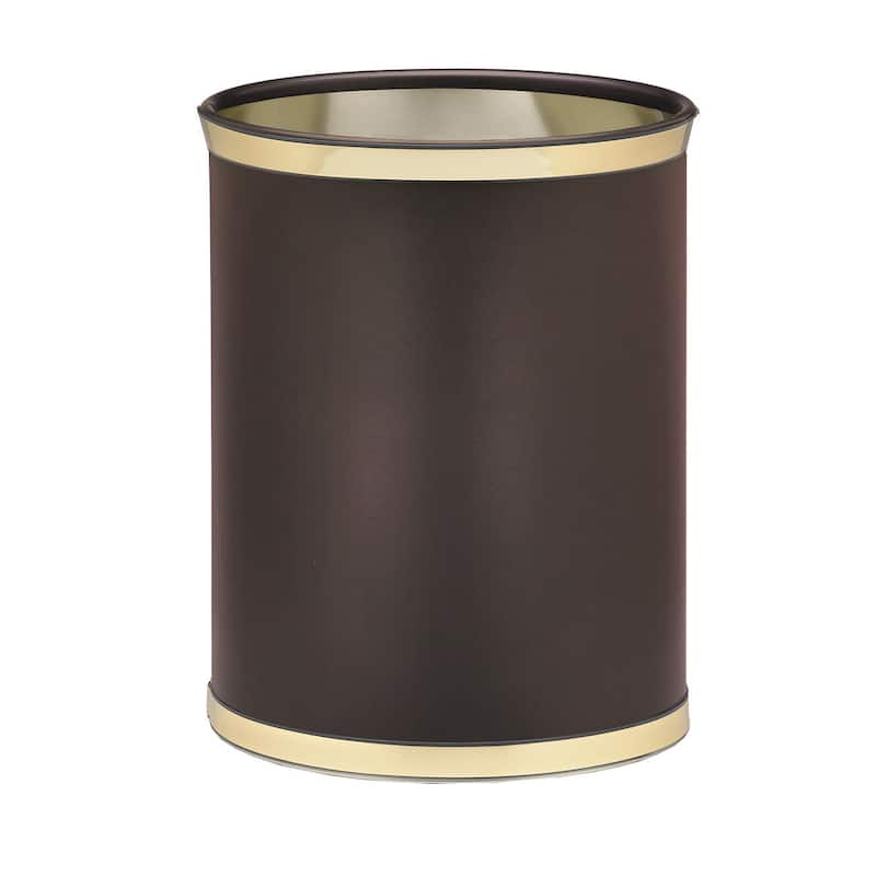 Kraftware Sophisticates with Polished Gold 14-inch Oval Waste Basket