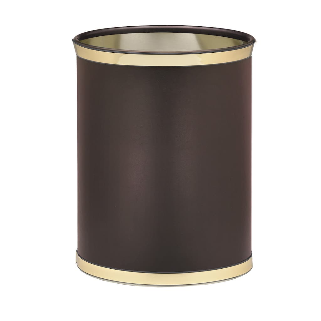 Kraftware Sophisticates with Polished Gold 14-inch Oval Waste Basket
