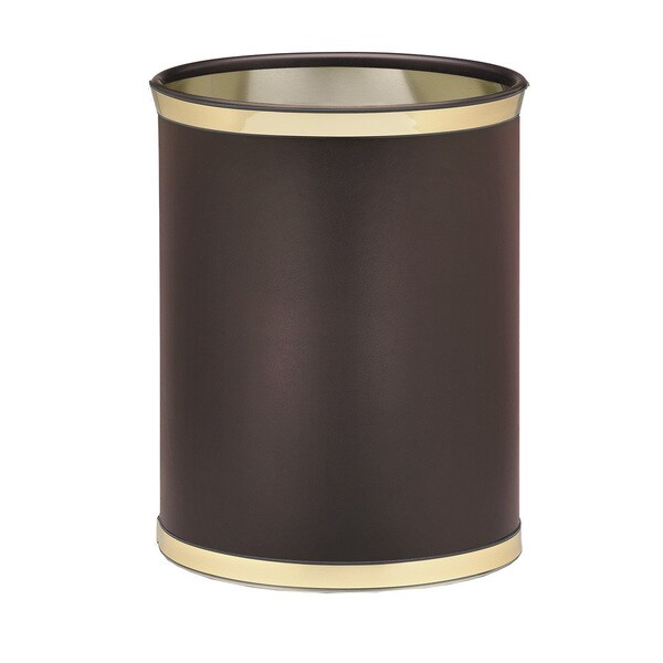 Kraftware Sophisticates with Polished Gold 14-inch Oval Waste Basket