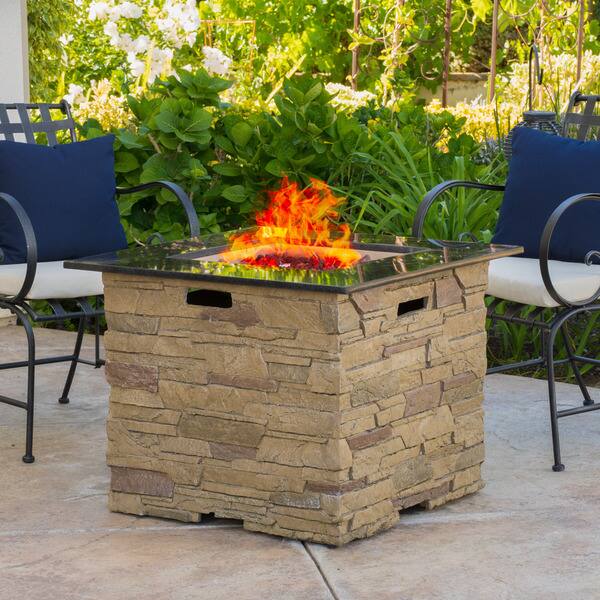 Shop Hoonah 32 Inch Outdoor Square Liquid Propane Fire Pit With