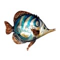 Handmade Blue Swirl Fish Metal Art Wall Decor