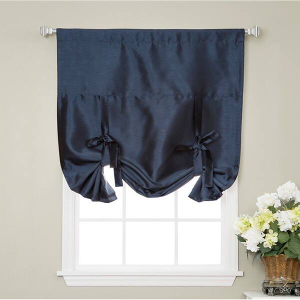 Shop Aurora Home Faux Silk Blackout Tie Up Shade Thermal Insulated