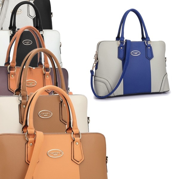 Dasein Colorblock Satchel Briefcase Handbag with Removable Shoulder Strap