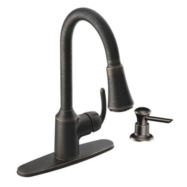 Shop Moen Bayhill Single Hole Kitchen Faucet CA87094BRB Mediterranean