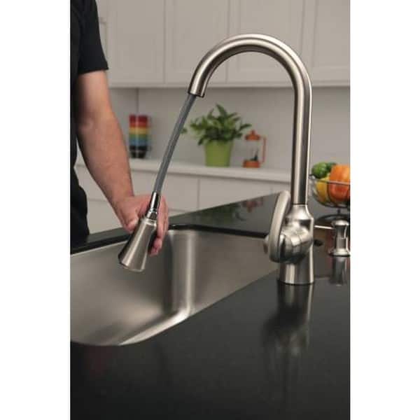 Shop Moen Bayhill Single Hole Kitchen Faucet Ca87094srs Spot