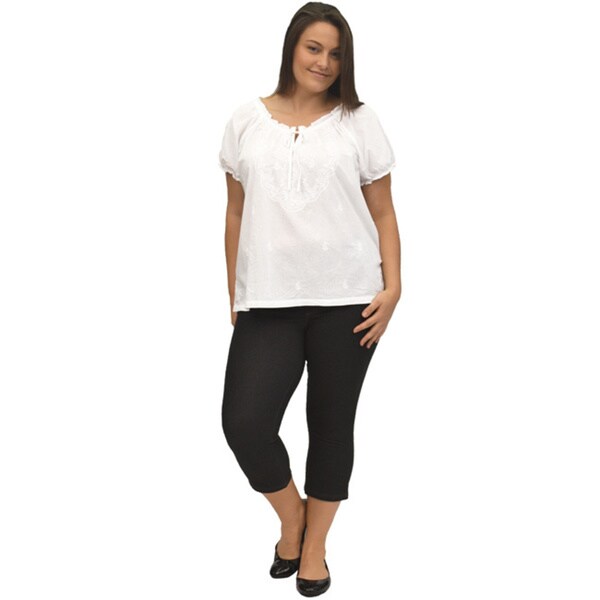 white peasant top plus size