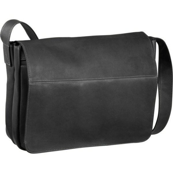 black leather laptop messenger bag