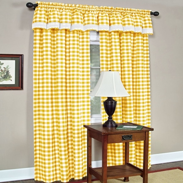 Achim Home Furnishings Buffalo Check Window Curtain Panel Black//White 42 x 84