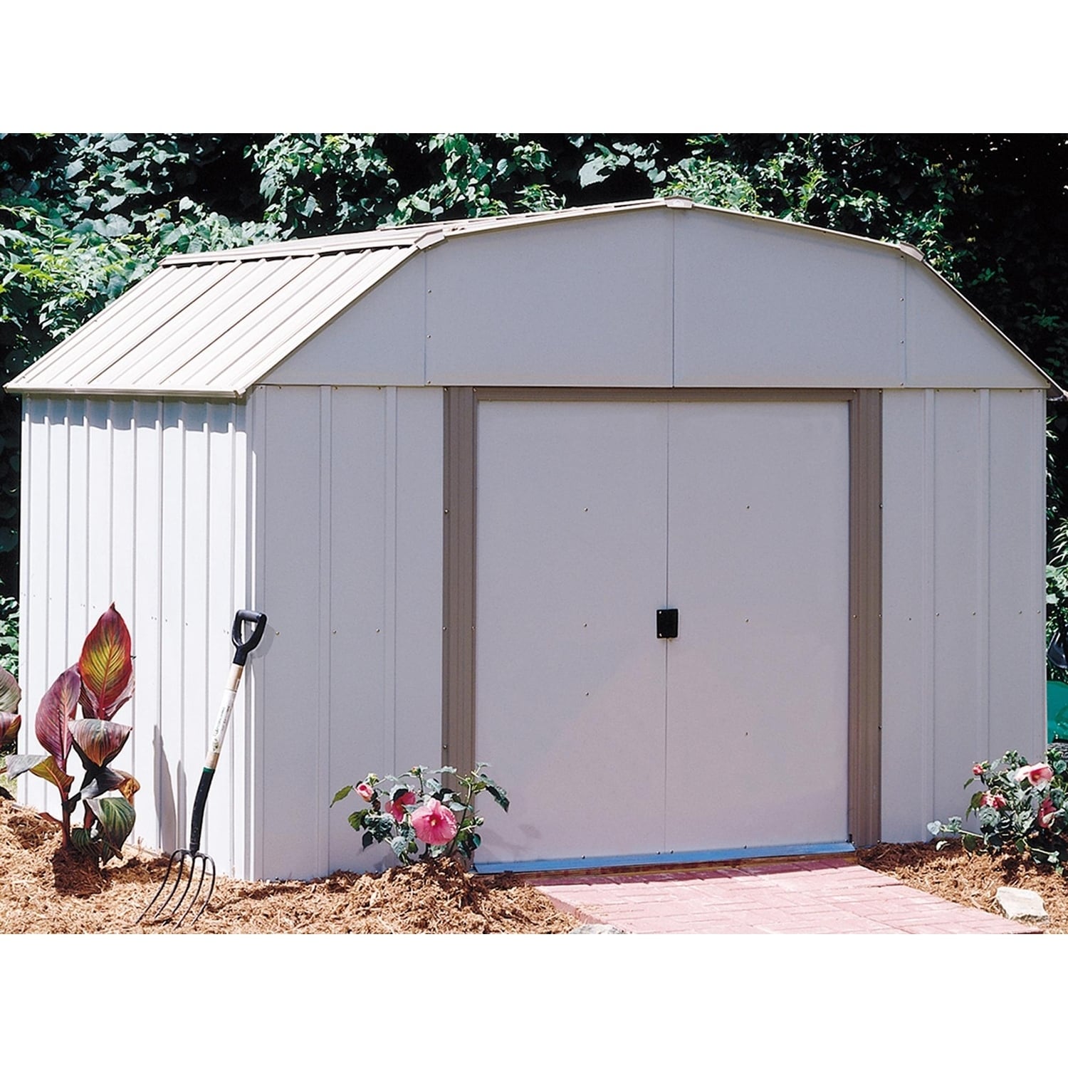 Arrow Lexington Lx108 A Galvanized Steel Storage Shed 10 X White Ebay 8154