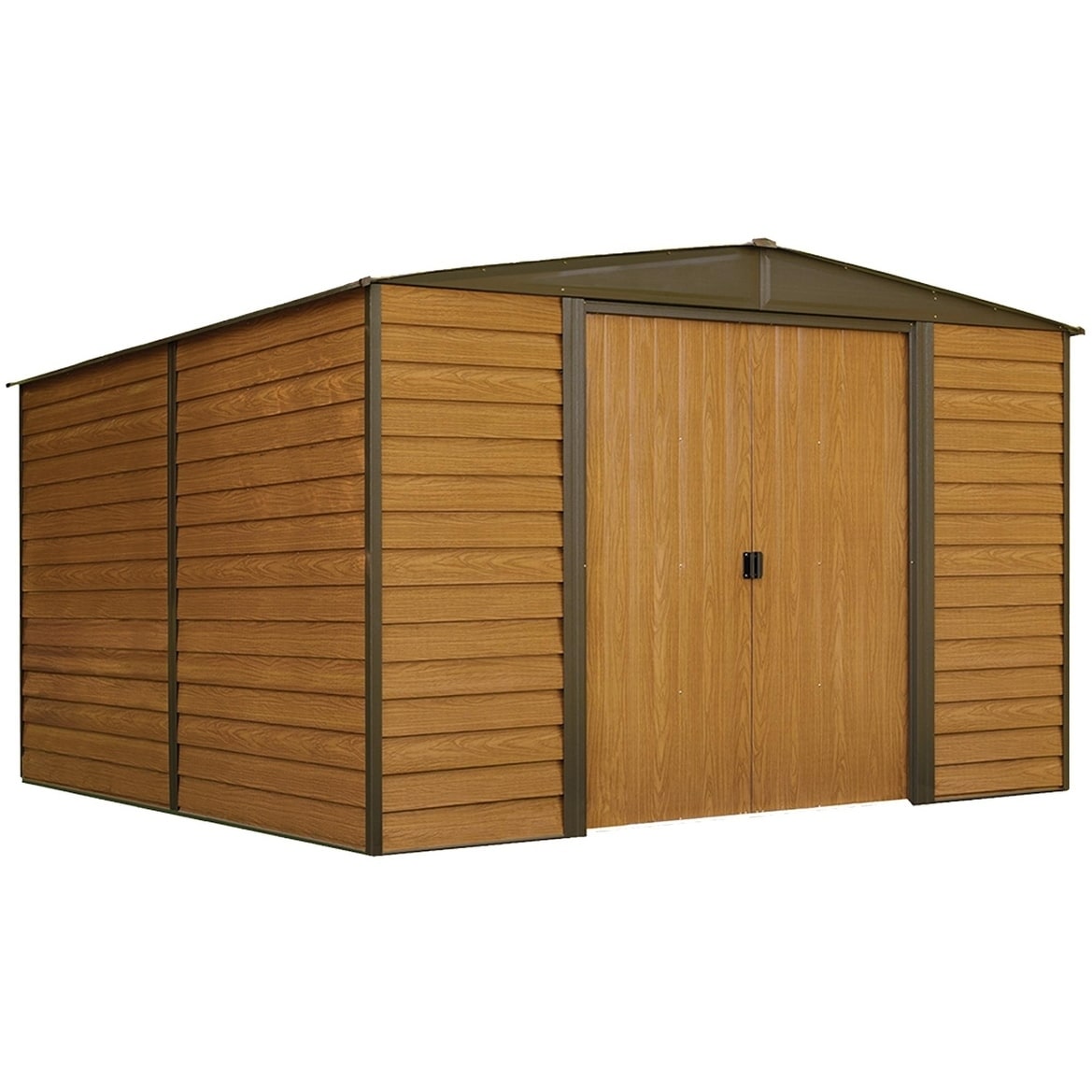 shop woodridge 10 x 12 ft. steel storage shed coffee