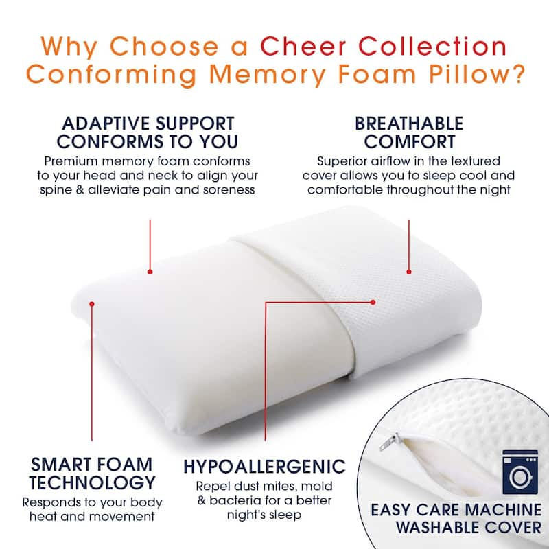 Cheer Collection Memory Foam Pillow