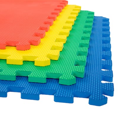 Stalwart 24-inch Interlocking Multi-color EVA Foam Floor Mats (Pack of 4)
