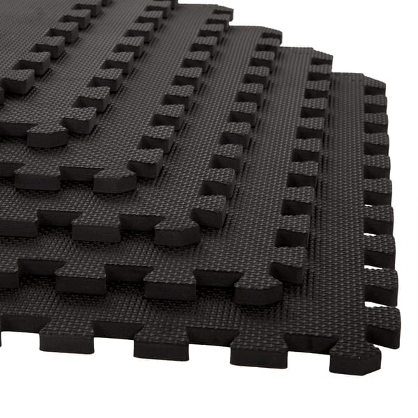 Stalwart Black EVA Foam Floor Mats, Black - 6 pack